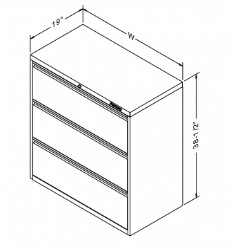 Image of item: Fenco Lateral File, 3 Drawers 42"W