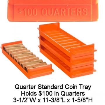 Image of item: Standard Coin Trays, Orange - Quarters (No Rib)