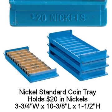 Image of item: Standard Coin Trays, Blue - Nickels (No Rib)