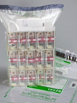 Image of item: Bank Deposit Bags with Pocket - 19W x 28H, Currency Deposit Bags w/Inner Pocket