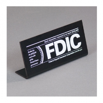 Image of item: Economical FDIC Countertop Sign - 7W x 3H