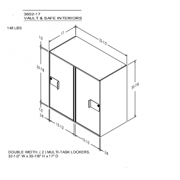 Image of item: Fenco Double width, (2) Multi-task Lockers 17"D