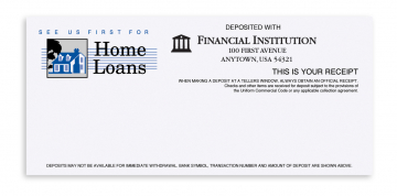 Image of item: Economy Two-Color Teller Receipt Designs in Black / Reflex Blue