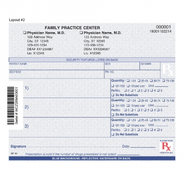 Image of item: California RX Prescription Pads 2 Part Forms - 50 Sets / Book