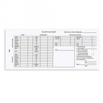 Image of item: Daily Cash Balance Envelopes - Teller's Daily Balancing Envelope, QTY 500