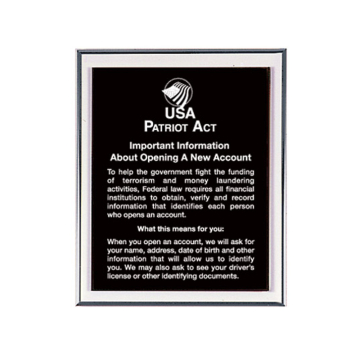 Image of item: Aluminum Frame for (1) 11x14 Acrylic Mandatory Sign