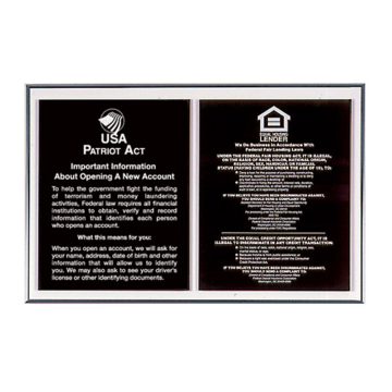 Image of item: Aluminum Frame for (2) 11x14 Acrylic Mandatory Signs