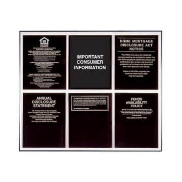 Image of item: Aluminum Frame for (5) 11x14 Acrylic Mandatory Signs