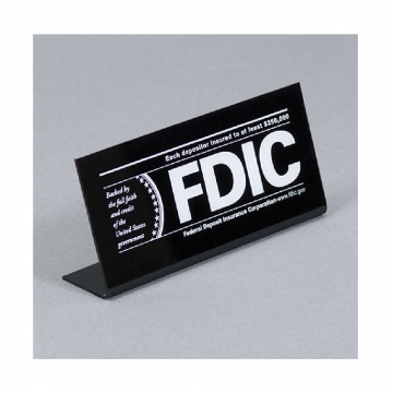 Image of item: FDIC Acrylic Counter Sign - 7W x 3H
