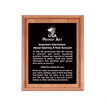 Image of item: Oak Wall Frame for 1 Acrylic Mandatory Sign