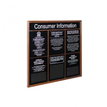 Image of item: Oak Wall Frame with Header for 6 Acrylic Mandatory Signs