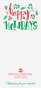 Image of item: Happy Holidays Greenery - 3-1/4 x 7 Open End - Drive-Up Envelopes