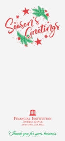 Image of item: Season’s Greetings Wreath - 3-1/4 x 7 Open End - Drive-Up Envelopes