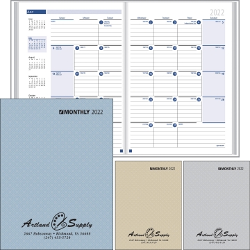 Image of item: Ruled Monthly Desk Planner Stitched to Paper Cover 2025