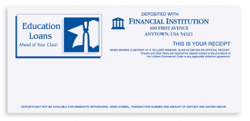 Image of item: One-Color Teller Receipt Designs Black or Reflex Blue