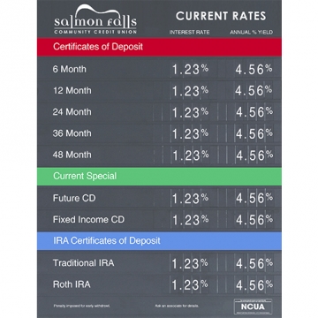 Image of item: Printed Full Width Color Strip for Rate Displays - 22w x 1-5/8h