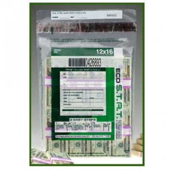 Image of item: 12W x 16H Clear, Large Currency Bag with External Pocket - 500/CTN