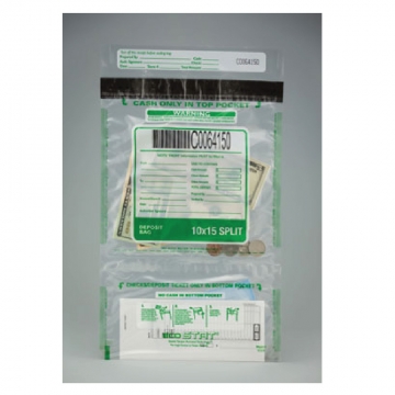 Image of item: Vertical Split Deposit Bag 10W x 15H - 100/CTN