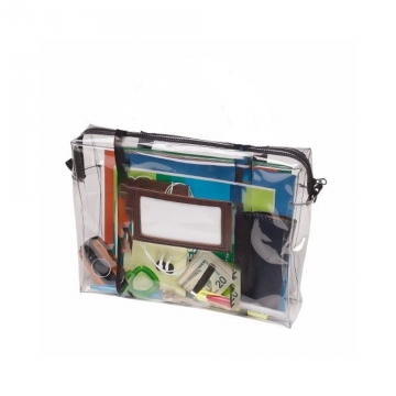 Image of item: 14W x 11H x 3D Expandable Transit Sac Courier Bag - Clear Vinyl