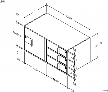 Image of item: Fenco Double width, (3) Teller Lockers, (1) Manager/Cash Locker Both Sides 17"D