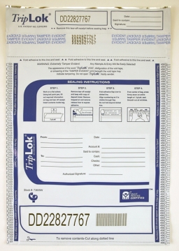 Image of item: 9W x 12H Triplok Bank Deposit Bags- White - 500/CTN