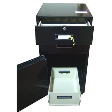Image of item: Fenco Money Drop Pedestal with 2 Locking Box Drawers - Goldline