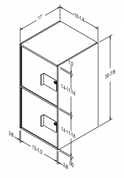 Image of item: Fenco Single width, (2) Manager/Cash Lockers 17"D
