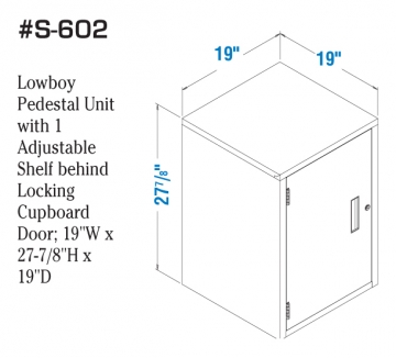 Image of item: Fenco Silverline Lowboy Pedestal Unit with 1 Adjustable Shelf