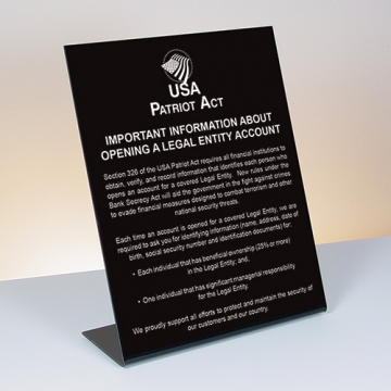 Image of item: Partriot Act 2018 - Beneficial Owner - 11W x 14H Bent Black