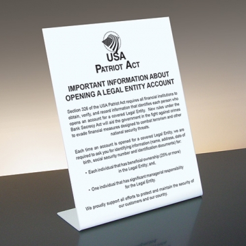 Image of item: Patriot Act - Beneficial Owners - 11W x 14H Bent White