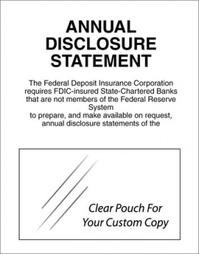 Image of item: Annual Disclosure Statement - FDIC (Non-Federal Reserve) - Bent White Acrylic