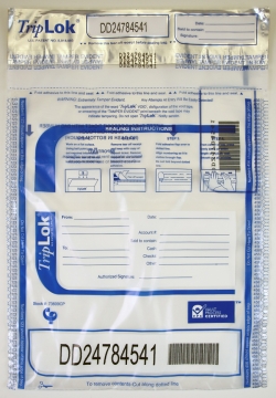 Image of item: 9W x 12H, TripLok Tamper-Evident Currency Bag w/Pocket Clear - 500/CTN