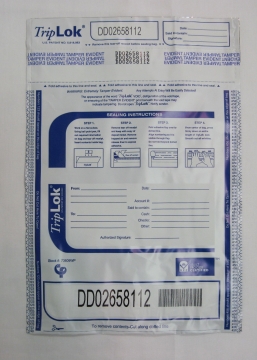Image of item: 9W x 12H, TripLok Tamper-Evident Currency Bags w/Pocket - 500/CTN