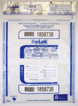 Image of item: 12W x 16H, TripLok Clear Deposit Bags w/Pocket - 500/CTN