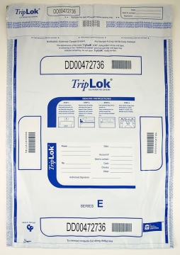 Image of item: 15W x 20H - TripLok Tamper-Evident Currency Bags w/Pocket White - 250/CTN