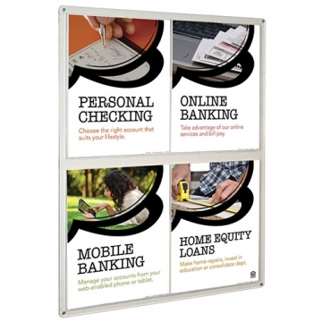 Image of item: 4-Pocket Acrylic Wall Sign Frame - 8.5W x 11H