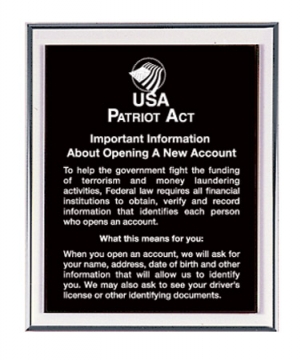 Image of item: Aluminum Frame for (1) 11x14 Acrylic Mandatory Sign