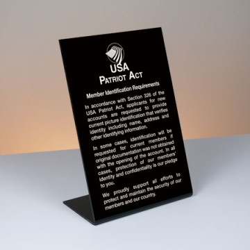 Image of item: 6W x 9H- Patriot Act w/ Flag (Member Identification)