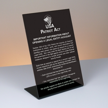 Image of item: 6W x 9H - Patriot Act - Beneficial Owner - Bent Sign