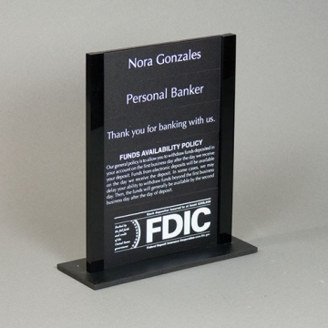 Image of item: Contemporary Teller Information Sign for Counter