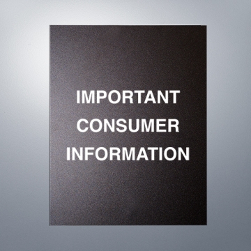 Image of item: Important Consumer Information - Magnetic