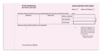 Image of item: Safe Deposit Box Rental Form - 3 Part