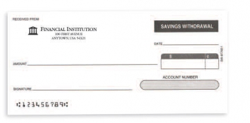 Image of item: Counter Savings Withdrawal Duplicate
