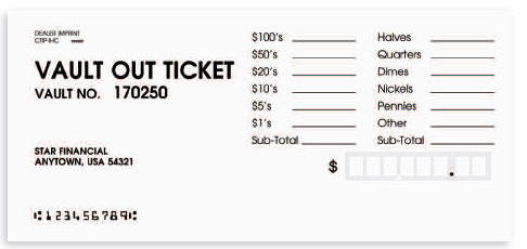 Vault Cash In Out Ticket