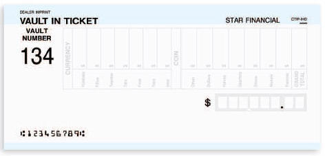 Vault Cash In Out Ticket