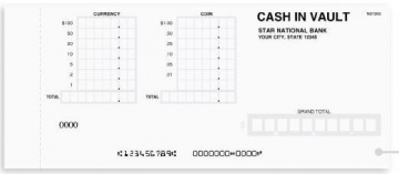 Image of item: Cash Vault Tickets Two Part Bank Form