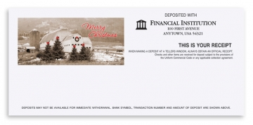 Image of item: Holiday Teller Receipts - Snowy Barn Scene