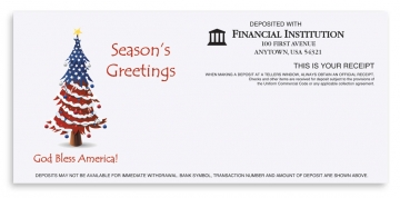Image of item: Holiday Teller Receipts - Patriotic Season's Greetings God Bless America