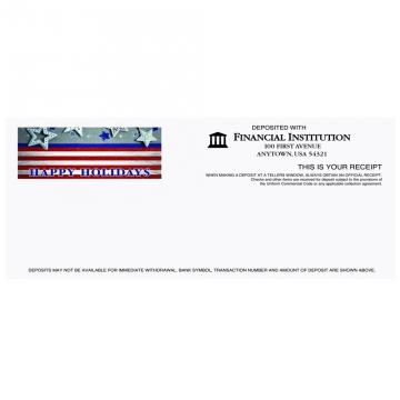 Image of item: Holiday Teller Receipts - Happy Holidays Patriotic