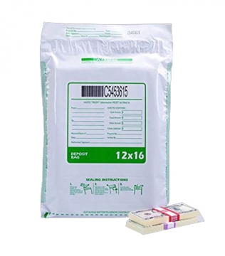 Image of item: 12W x 16H Large Currency Bag - White - 100/CTN